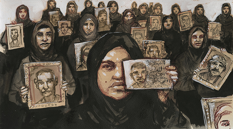 Damascus Dossier-ICIJ Disappeared illustration (credit ICIJ-Molly Crabapple) kopiera.jpg