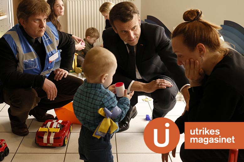 Kriget ger Macron stark medvind inför valet