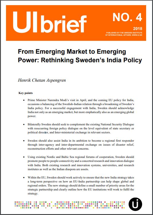 From Emerging Market to Emerging Power: Rethinking Sweden’s India Policy