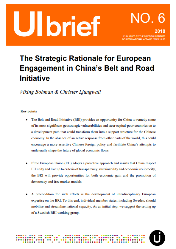The Strategic Rationale for European Engagement in China’s Belt and Road Initiative