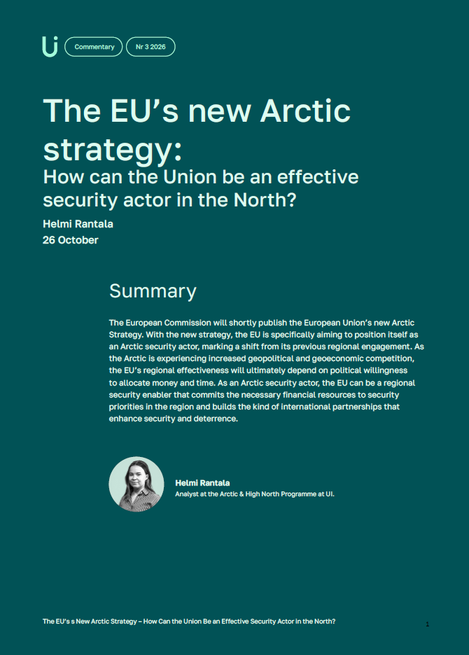 The EU’s new Arctic strategy: How can the Union be an effective security actor in the North?
