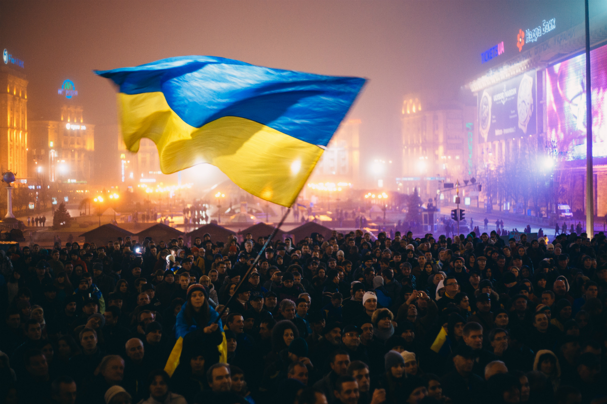 Protesterna på Majdan i Kiev började som en ickevåldsprotest, men fick med tiden förödande konsekvenser. Foto: Shutterstock