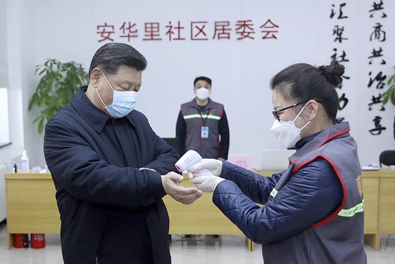 Kina, corona, Xi på sjukhus.jpg