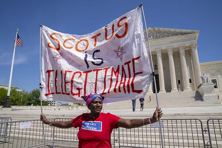 Protest mot HD, the Supreme Court of the United States, förkortad Scotus. Foto: AP/TT