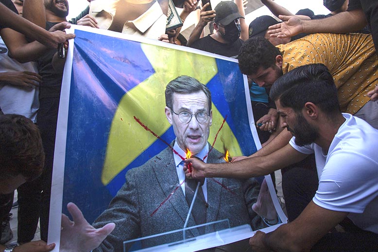 Protest i Bagdad. Foto: AP/TT