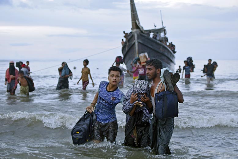 Many Rohingya have fled Myanmar. These refugees are seen arriving in Aceh, Indonesia. Photo: Rahmat Mirza/AP/TT