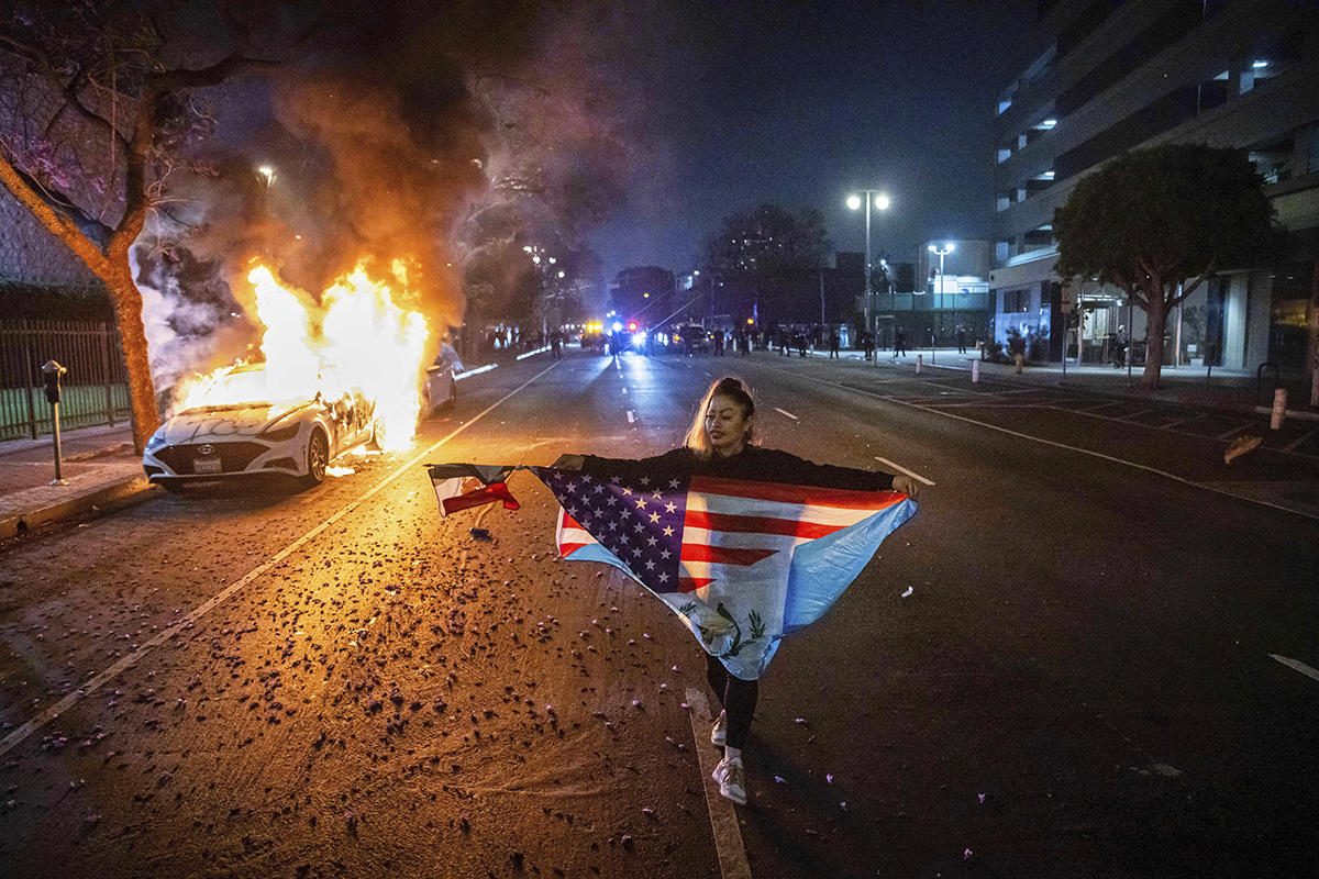 Protest i Los Angeles. Foto: AP/TT