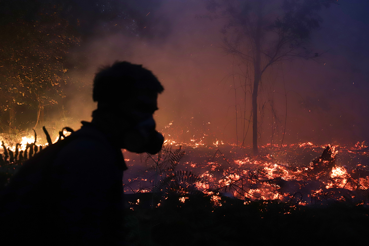 Bränder rasar i Indonesien. Foto: AP/TT
